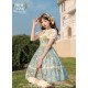 Mademoiselle Pearl Four Leaf Clover and Lime Blouse Apron Overdress JSK and Ops(Reservation/2 Colours/Full Payment Without Shipping)